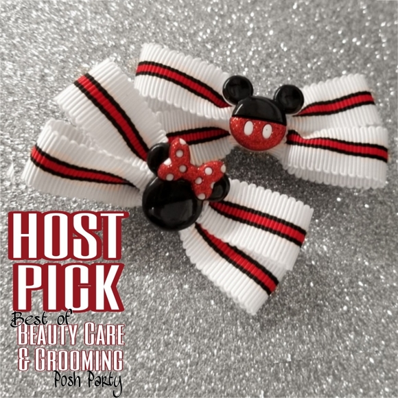 Adorable Mickey & Minnie Barrettes - Picture 1 of 4